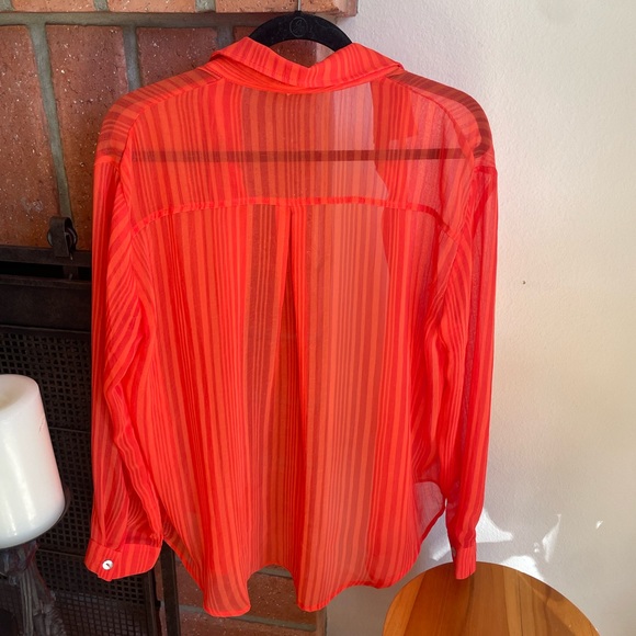 🧡Orange Linen Long Sleeve🧡 - Picture 2 of 3